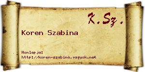Koren Szabina névjegykártya
